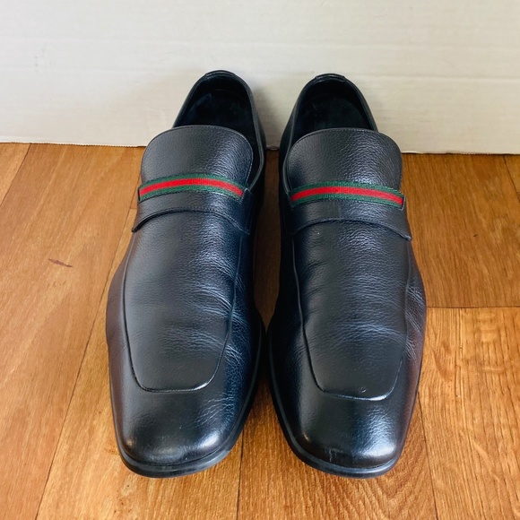 NWB, GUCCI Mens Black Stripe Loafer, 8D. - Picture 8 of 8